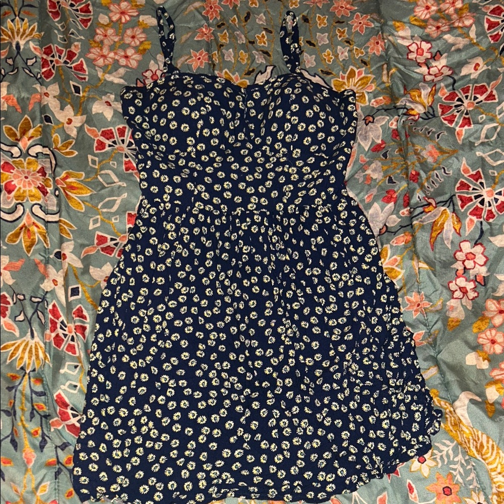 AUW Navy and White Floral Mini Dress